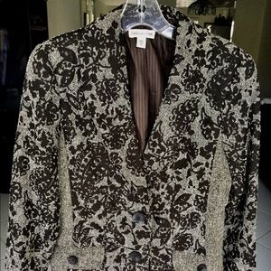 Coldwater Creek Brown Print Blazer